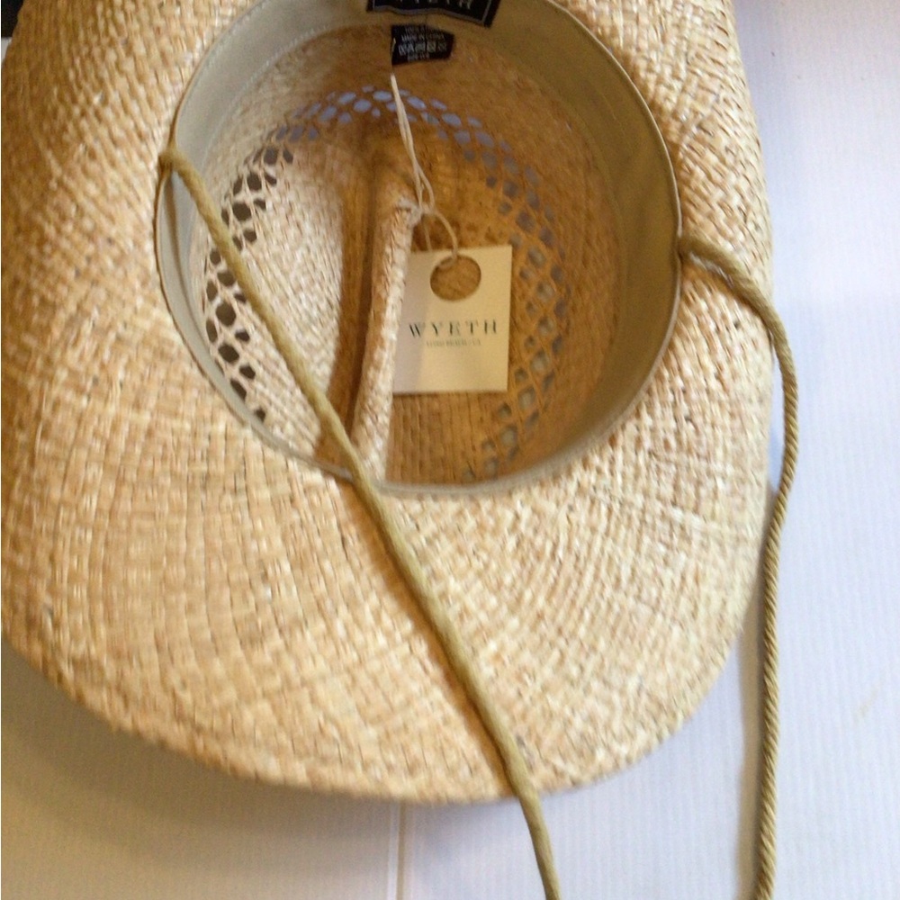 Rare WYETH Straw Cowboy Hat with Chin Strap - Picture 4 of 7